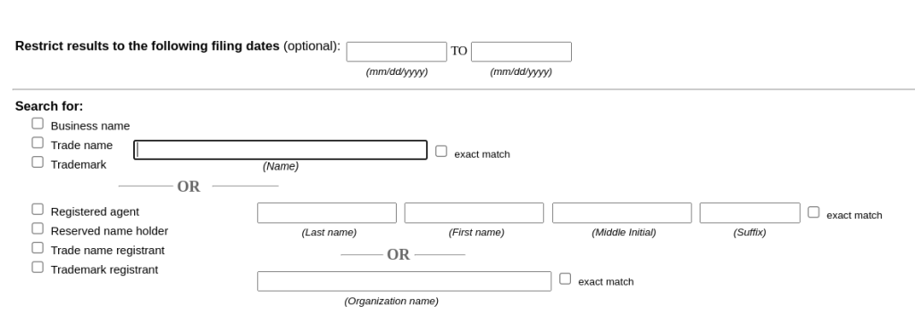 Colorado advanced name search